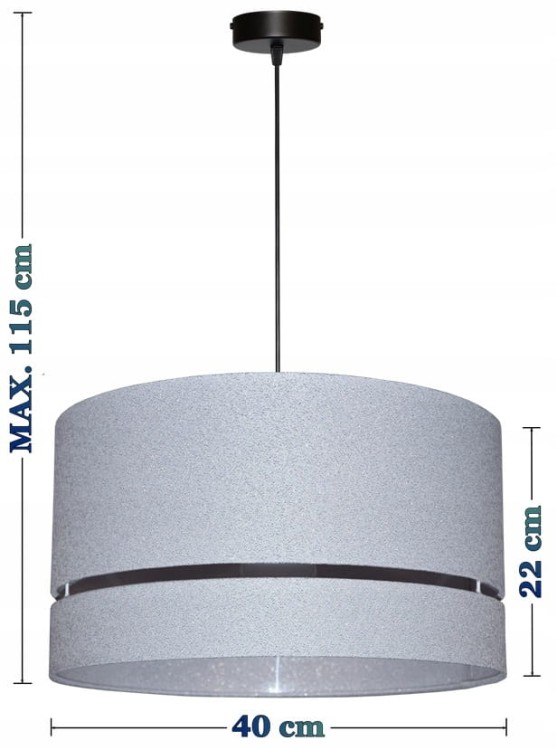 Lampa wisząca Abażur perłowy ANDRIA - podwójny 40 - wymiary