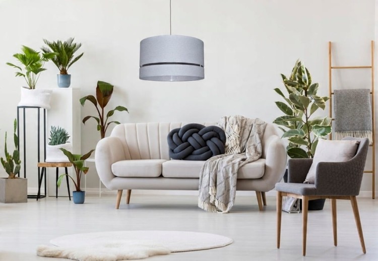 Lampa wisząca Abażur perłowy ANDRIA - podwójny 40 - aranżacja 1