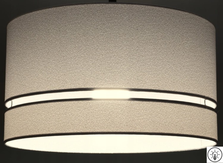 Lampa wisząca Abażur perłowy ANDRIA - podwójny 40 - zapalony