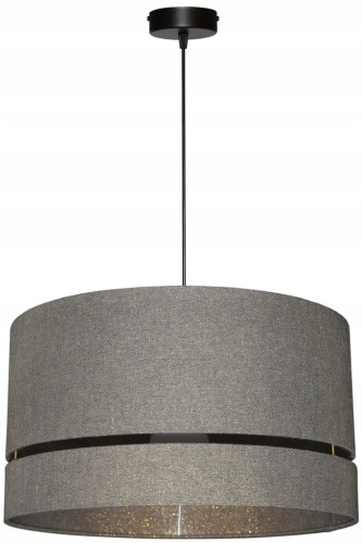 Lampa wisząca Abażur stare złoto PRATO - podwójny 40 - zawieszenie czarne