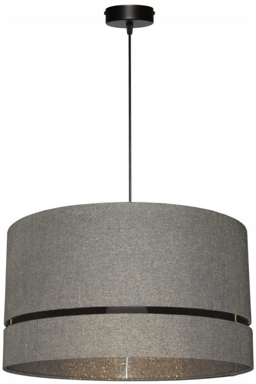 Lampa wisząca Abażur stare złoto PRATO - podwójny 40 - zawieszenie czarne