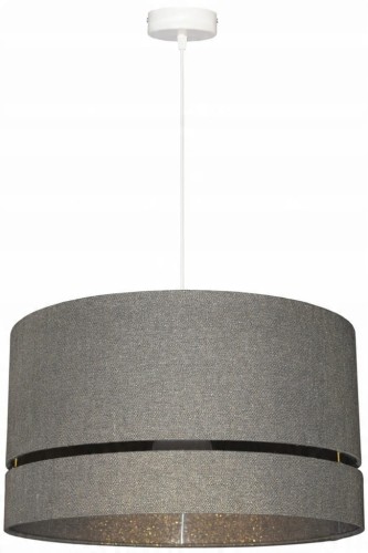 Lampa wisząca Abażur stare złoto PRATO - podwójny 40 - zawieszenie białe