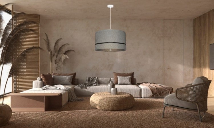Lampa wisząca Abażur stare złoto PRATO - podwójny 40 - aranżacja 2