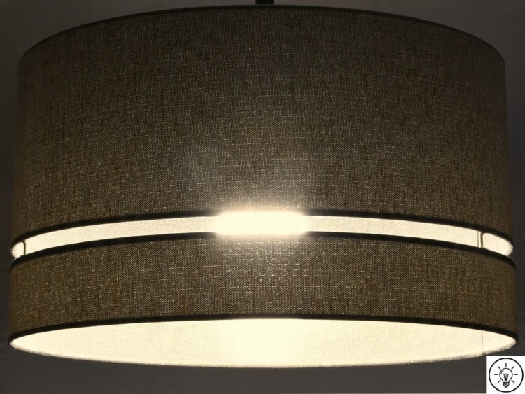 Lampa wisząca Abażur stare złoto PRATO - podwójny 40 - zapalony
