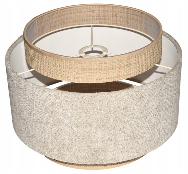 Abażur beżowy / rafia VENOSA - tort 45 - mocowanie