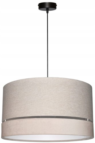 Lampa wisząca Abażur beżowy AVOLA - podwójny 40 - zawieszenie czarne