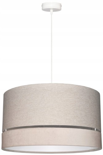 Lampa wisząca Abażur beżowy AVOLA - podwójny 40 - zawieszenie białe