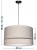Lampa wisząca Abażur beżowy AVOLA - podwójny 40 - wymiary
