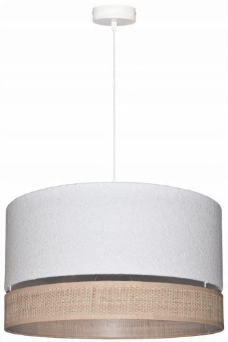 Lampa wisząca Abażur Boucle biały VENOSA - podwójny 40 - zawieszenie białe