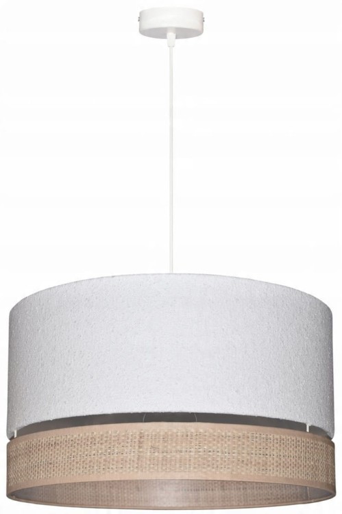 Lampa wisząca Abażur Boucle biały VENOSA - podwójny 40 - zawieszenie białe