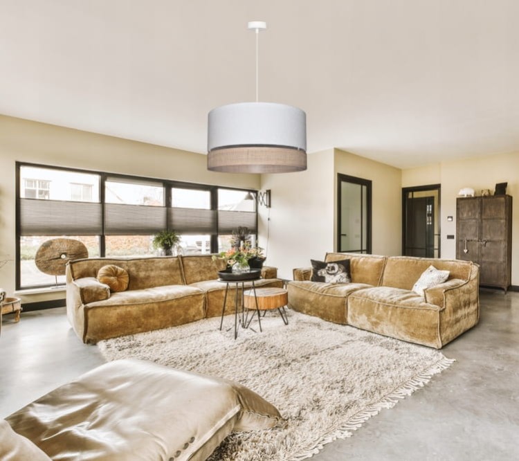 Lampa wisząca Abażur Boucle biały VENOSA - podwójny 40 - aranżacja 2