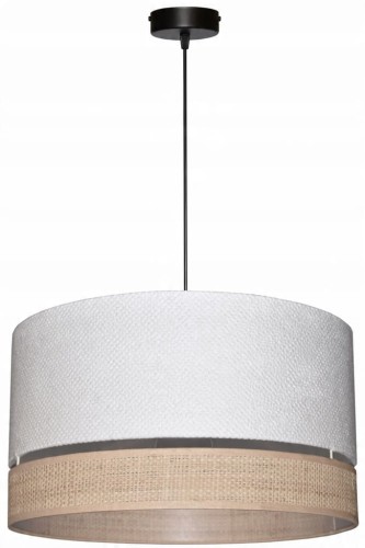 Lampa wisząca Abażur biały AREZZO - podwójny 40 - zawieszenie czarne