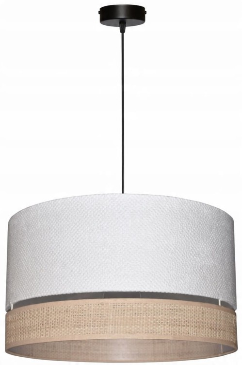 Lampa wisząca Abażur biały AREZZO - podwójny 40 - zawieszenie czarne