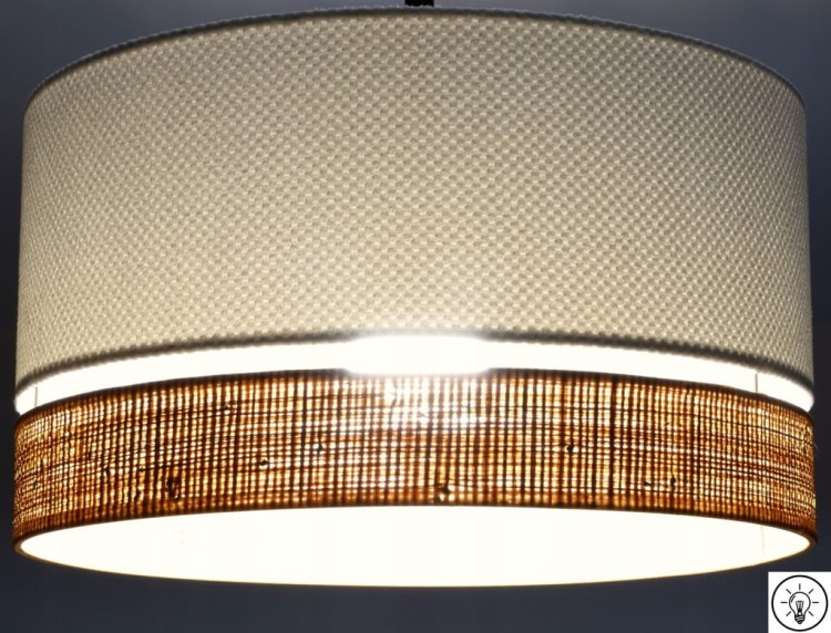 Lampa wisząca Abażur biały AREZZO - podwójny 40 - zapalony