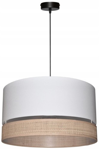 Lampa wisząca Abażur biały MIRANO - podwójny 40 - zawieszenie czarne