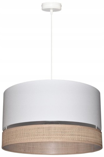 Lampa wisząca Abażur biały MIRANO - podwójny 40 - zawieszenie białe