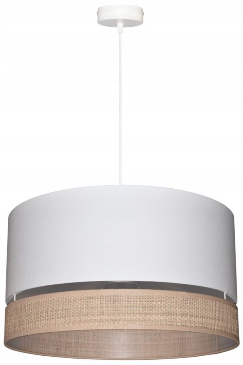 Lampa wisząca Abażur biały MIRANO - podwójny 40 - zawieszenie białe