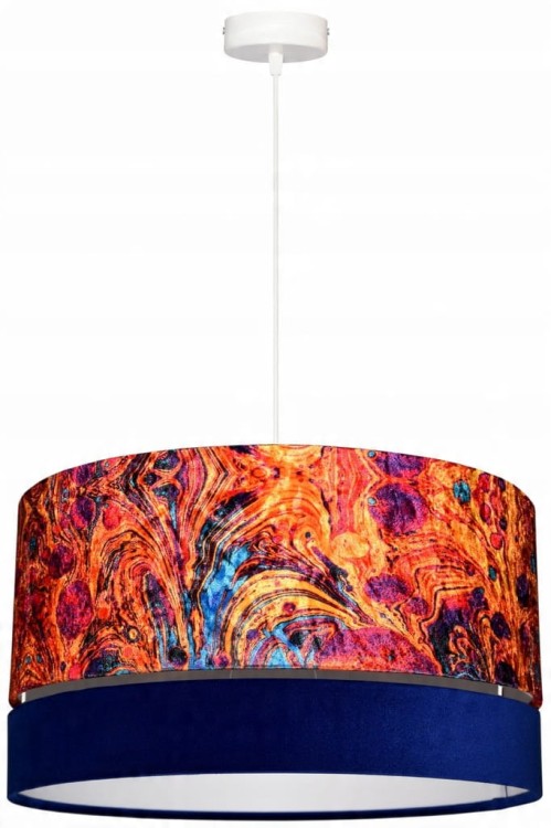 Lampa wisząca Abażur Lawa PANCA - podwójny 40 - zawieszenie białe