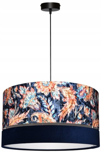 Lampa wisząca Abażur Kwiaty Orientu PANCA - podwójny 40 - zawieszenie czarne
