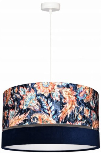 Lampa wisząca Abażur Kwiaty Orientu PANCA - podwójny 40 - zawieszenie białe