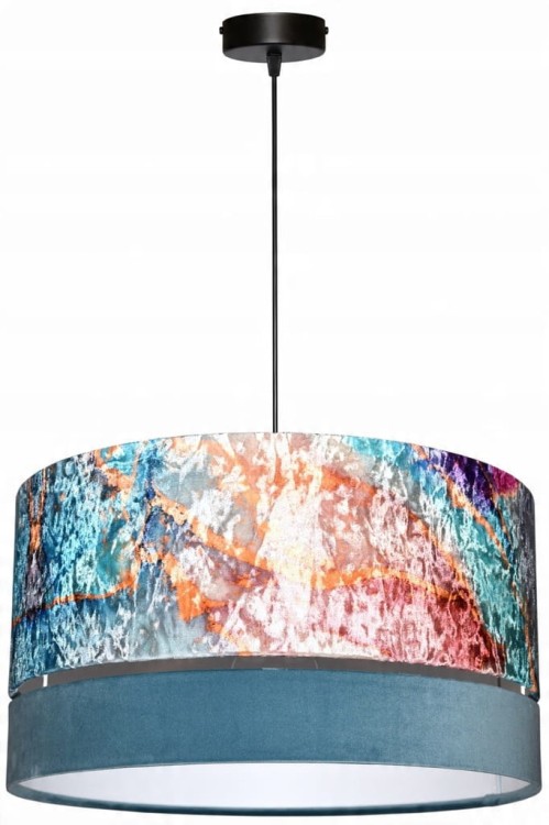 Lampa wisząca Abażur Geody 02 PANCA - podwójny 40 - zawieszenie czarne