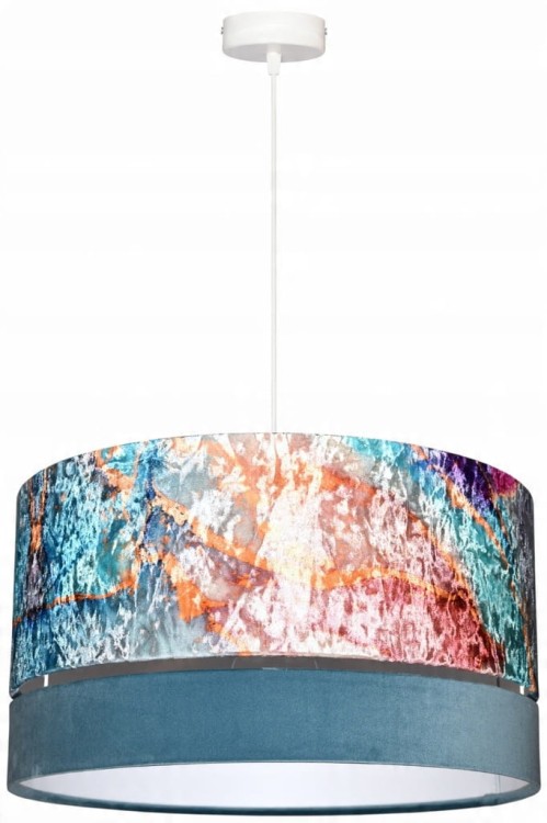 Lampa wisząca Abażur Geody 02 PANCA - podwójny 40 - zawieszenie białe