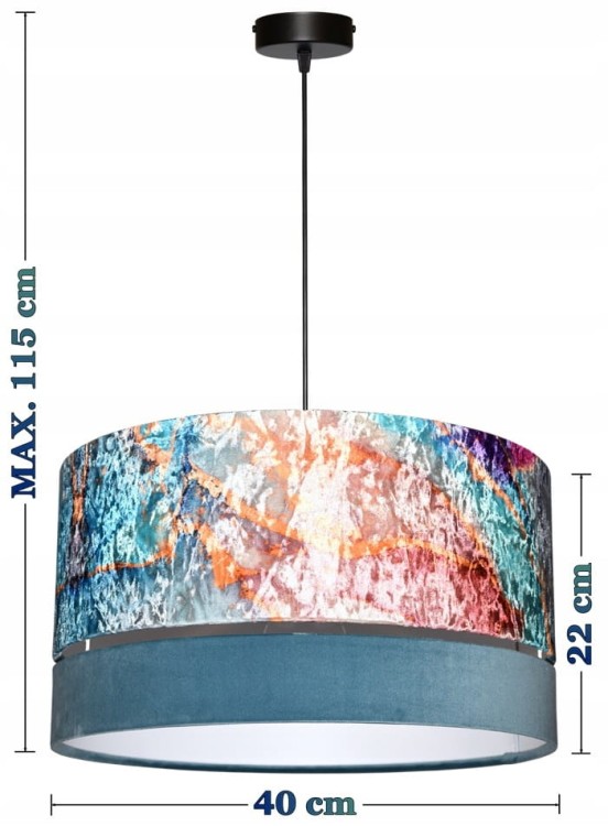 Lampa wisząca Abażur Geody 02 PANCA - podwójny 40 - wymiary