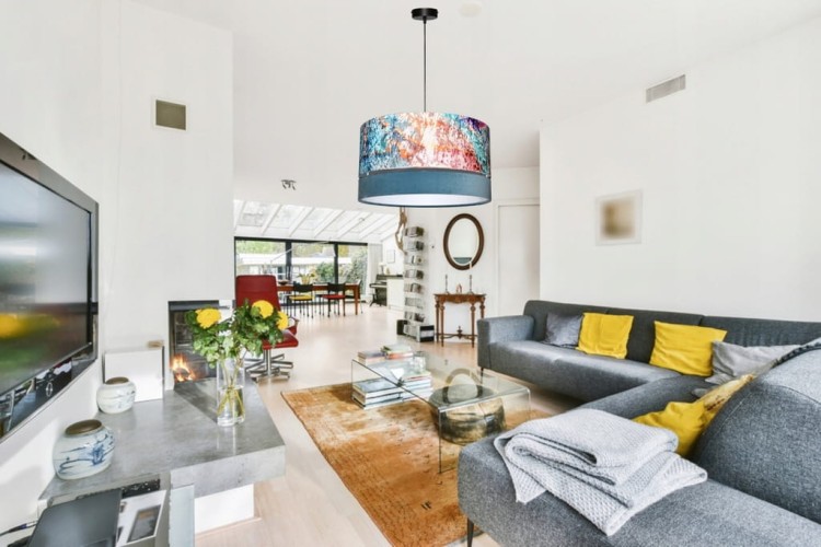 Lampa wisząca Abażur Geody 02 PANCA - podwójny 40 - aranżacja 1