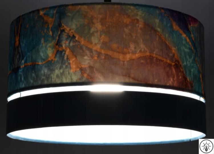 Lampa wisząca Abażur Geody 02 PANCA - podwójny 40 - zapalony