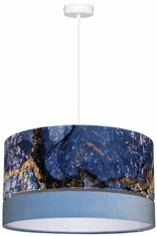 Lampa wisząca Abażur Geody 02 PANCA - podwójny 40 - zawieszenie białe