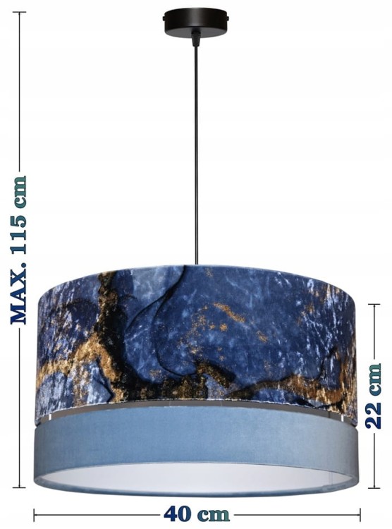 Lampa wisząca Abażur Geody 02 PANCA - podwójny 40 - wymiary