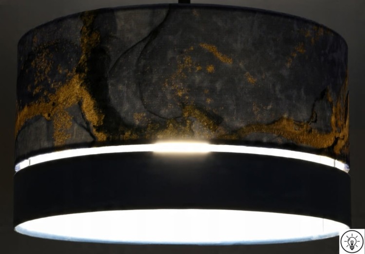 Lampa wisząca Abażur Geody 02 PANCA - podwójny 40 - zapalony