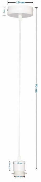 Lampa wisząca Abażur Geody 02 PANCA - podwójny 40 - zawieszenie białe - wymiary