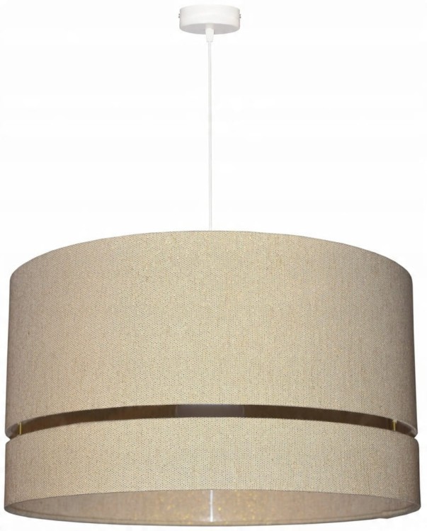 Lampa wisząca Abażur złoty LATINA - podwójny 40 - zawieszenie białe