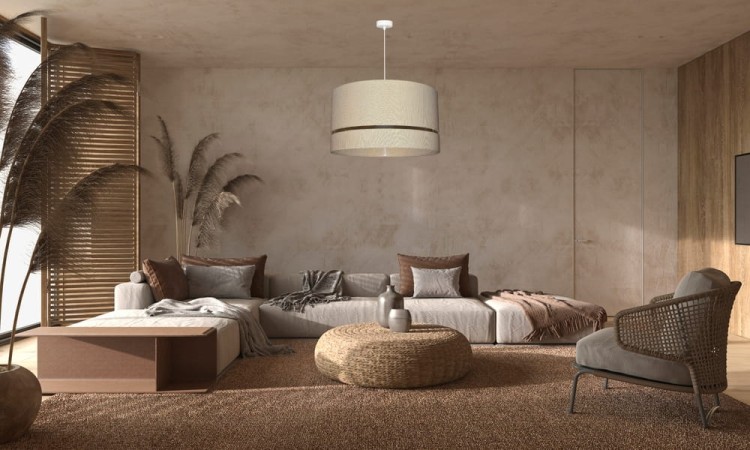 Lampa wisząca Abażur złoty LATINA - podwójny 40 - aranżacja 2