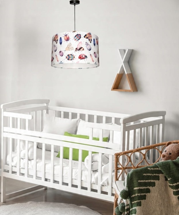 Lampa wisząca Abażur Robaczki PANCA - walec 40 - aranżacja 1