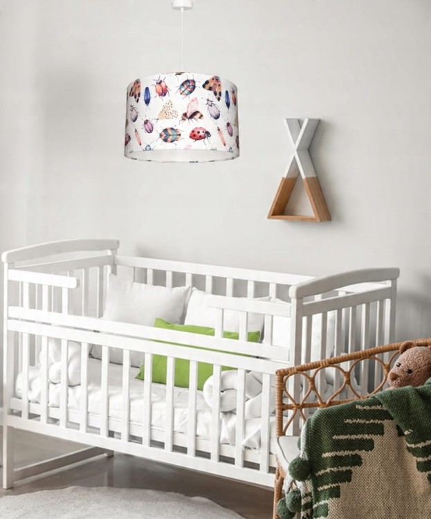 Lampa wisząca Abażur Robaczki PANCA - walec 40 - aranżacja 2